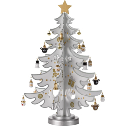 Marco Paul Silver and White Wooden Christmas Tree - Size: 20 x 30 x 10cm - Wilko
