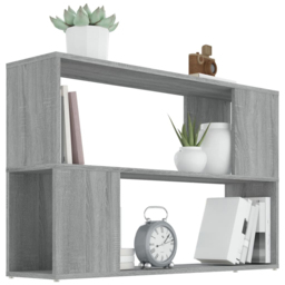 vidaXL 2 Shelf Grey Sonoma Oak Bookcase - Size: 63 x 100 x 24cm - Wilko - thumbnail 5
