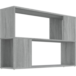 vidaXL 2 Shelf Grey Sonoma Oak Bookcase - Size: 63 x 100 x 24cm - Wilko - thumbnail 3