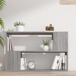 vidaXL 2 Shelf Grey Sonoma Oak Bookcase - Size: 63 x 100 x 24cm - Wilko - thumbnail 7
