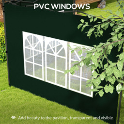 Outsunny 2 x 3m Green Gazebo Replacement Side Panel with Window 2 Pack - Size: 40 x 15 x 8cm - Wilko - thumbnail 7