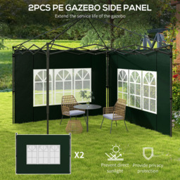 Outsunny 2 x 3m Green Gazebo Replacement Side Panel with Window 2 Pack - Size: 40 x 15 x 8cm - Wilko - thumbnail 5