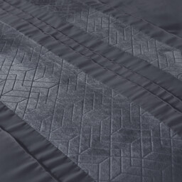 My Home Double Charcoal Geo Velvet Stripe Duvet Cover and Pillowcase Set - Grey - Wilko - thumbnail 4