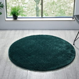 Desire Rugs Comfy Emerald Anti Slip Felt Backing Round Rug 100cm - Size: 100 x 100cm - Green - Wilko - thumbnail 3