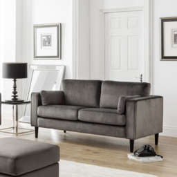 Julian Bowen Hayward 2 Seater Grey Velvet Sofa - Wilko - thumbnail 7