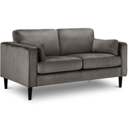 Julian Bowen Hayward 2 Seater Grey Velvet Sofa - Wilko - thumbnail 3
