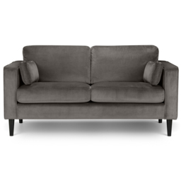 Julian Bowen Hayward 2 Seater Grey Velvet Sofa - Wilko - thumbnail 4