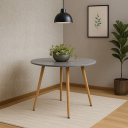 Kosy Koala 4 Seater Grey Wooden Round Dining Table - Wilko - thumbnail 5