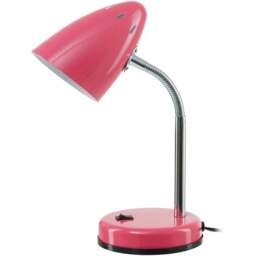 Premier Housewares Pink Gloss Desk Lamp - Size: 13 x 13 x 37cm - Wilko