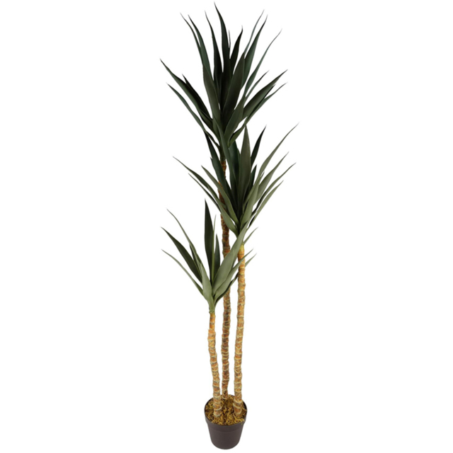 Leaf Triple Yukka Artificial Tree 170cm - Size: 170 x 40 x 40cm - Green - Wilko - image 1