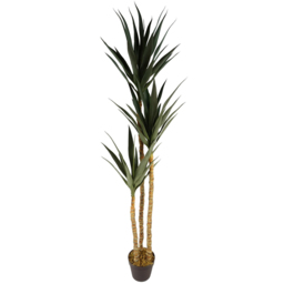 Leaf Triple Yukka Artificial Tree 170cm - Size: 170 x 40 x 40cm - Green - Wilko