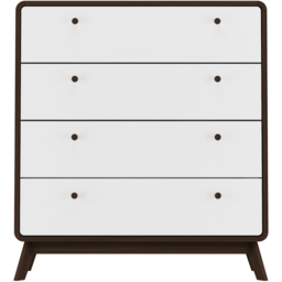 Loft24 Cassie 4 Drawer Walnut and White Chest of Drawers - Size: 88 x 80 x 39cm - Walnut/White - Wilko - thumbnail 4