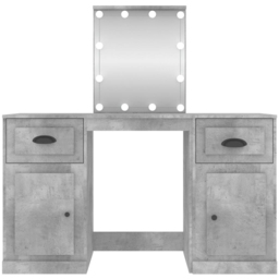vidaXL 2 Door 2 Drawer Concrete Grey Dressing Table with LED Mirror - Size: 132.5 x 130 x 50cm - Wilko - thumbnail 7