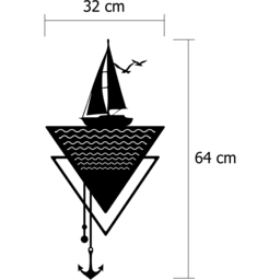 Decortie Black Minimalist Metal Modern Anchor Wall Art - Size: 64 x 32 x 0.3cm - Wilko - thumbnail 5