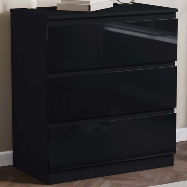 Vida Designs Glinton 3 Drawer Black Chest of Drawers - Wilko - image 1