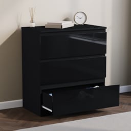 Vida Designs Glinton 3 Drawer Black Chest of Drawers - Wilko - thumbnail 5