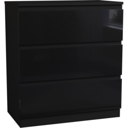 Vida Designs Glinton 3 Drawer Black Chest of Drawers - Wilko - thumbnail 3