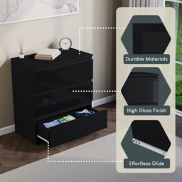 Vida Designs Glinton 3 Drawer Black Chest of Drawers - Wilko - thumbnail 7
