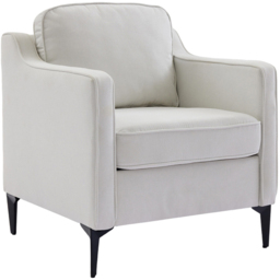 Living and Home Beige White Linen Sofa Chair - Size: Single - Wilko - thumbnail 3