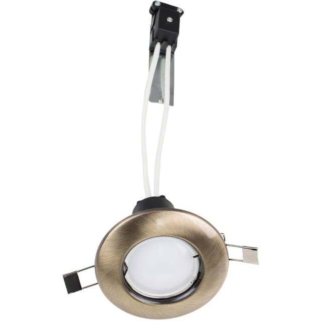 ValueLights Antique Brass Cool White LED Ceiling Downlight 10 Pack - Gold - Wilko - image 1