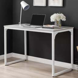Furniturebox Cedric Desk Grey and White - Size: 120 x 60 x 75cm - Wilko - thumbnail 1