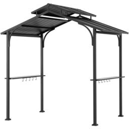 Sunjoy Hanscom 2.4 x 1.53cm Anthracite Steel Frame Gazebo - Size: 2.4 x 1.5m - Black - Wilko - thumbnail 3