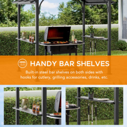 Sunjoy Hanscom 2.4 x 1.53cm Anthracite Steel Frame Gazebo - Size: 2.4 x 1.5m - Black - Wilko - thumbnail 7