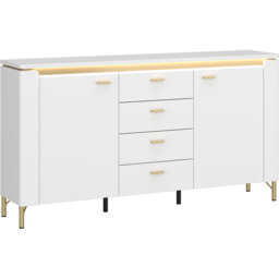 Furniture To Go Lazio 2 Door 4 Drawer Alpine White Sideboard - Wilko - thumbnail 3