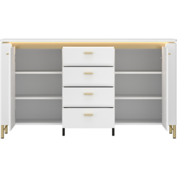 Furniture To Go Lazio 2 Door 4 Drawer Alpine White Sideboard - Wilko - thumbnail 4