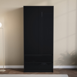 Vida Designs Glinton 2 Door 2 Drawer Black Wardrobe - Size: 2 Door, 2 Drawer - Wilko - thumbnail 4