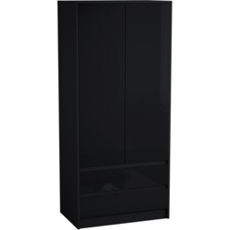 Vida Designs Glinton 2 Door 2 Drawer Black Wardrobe - Size: 2 Door, 2 Drawer - Wilko - thumbnail 3
