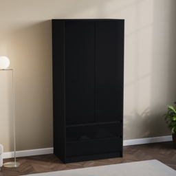 Vida Designs Glinton 2 Door 2 Drawer Black Wardrobe - Size: 2 Door, 2 Drawer - Wilko - thumbnail 6