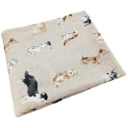Country Dogs Throw - Beige - My - Wilko