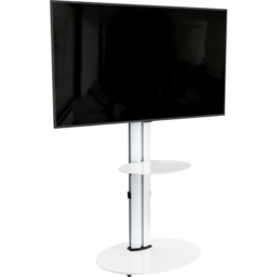 AVF Eno Single Shelf Silver and White Glass Pedestal TV Unit - AVF Group Ltd - Wilko - thumbnail 7