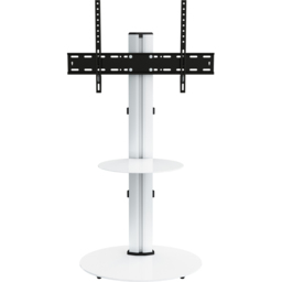 AVF Eno Single Shelf Silver and White Glass Pedestal TV Unit - AVF Group Ltd - Wilko - thumbnail 4