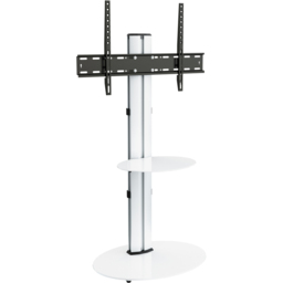AVF Eno Single Shelf Silver and White Glass Pedestal TV Unit - AVF Group Ltd - Wilko - thumbnail 3