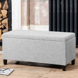 Artemis Home Henbury Light Grey Fabric Storage Ottoman - Size: 45 x 98 x 45cm - Wilko - thumbnail 1