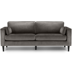 Julian Bowen Hayward 3 Seater Grey Velvet Grand Sofa - Wilko - thumbnail 4