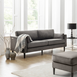 Julian Bowen Hayward 3 Seater Grey Velvet Grand Sofa - Wilko - thumbnail 7
