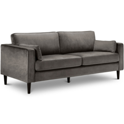 Julian Bowen Hayward 3 Seater Grey Velvet Grand Sofa - Wilko - thumbnail 3