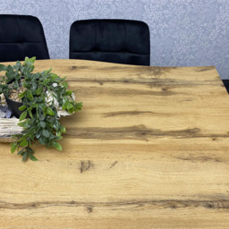Kosy Koala 6 Seater Velvet Wooden Rectangle Dining Set Black - Multi - Wilko - thumbnail 5