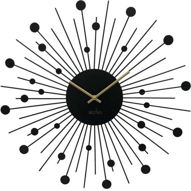 Acctim Brielle Starburst Black Wall Clock 50cm - Size: 4 x 50 x 50cm - Wilko - image 1