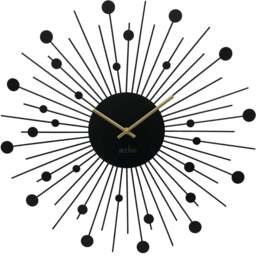 Acctim Brielle Starburst Black Wall Clock 50cm - Size: 4 x 50 x 50cm - Wilko