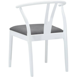 vidaXL Set of 2 White and Grey Rubberwood Curved Vintage Dining Chairs - Multi - Wilko - thumbnail 5