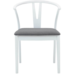 vidaXL Set of 2 White and Grey Rubberwood Curved Vintage Dining Chairs - Multi - Wilko - thumbnail 4