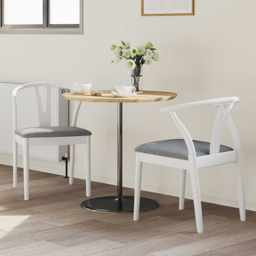 vidaXL Set of 2 White and Grey Rubberwood Curved Vintage Dining Chairs - Multi - Wilko