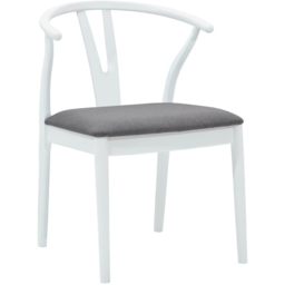 vidaXL Set of 2 White and Grey Rubberwood Curved Vintage Dining Chairs - Multi - Wilko - thumbnail 3