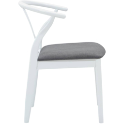 vidaXL Set of 2 White and Grey Rubberwood Curved Vintage Dining Chairs - Multi - Wilko - thumbnail 7