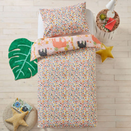 little furn. Toddler Pink Endangered Safari Animal Duvet Cover Set - Wilko - thumbnail 3