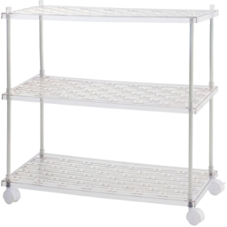 Living and Home 3 Shelf Clear Rolling Storage Cart - Size: 57 x 59.8 x 30cm - Wilko - thumbnail 1